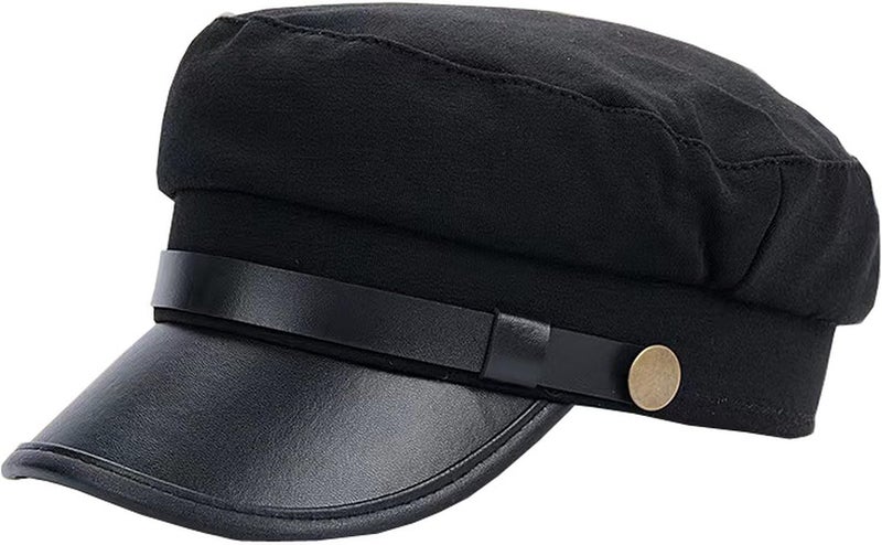 Brcus Mens Womens Newsboy Cap Yacht Captain Sailor Hat Cabbie Baker Boy Peaked Beret - Image 1